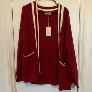 Burgundy knit cardigan 🧶